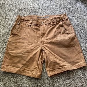 Set of 2 Duluth Trading Flex Fire Hose Khaki Work Shorts